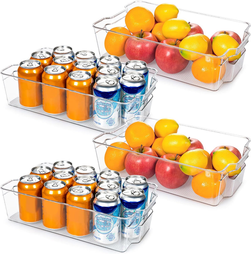 Kühlschrank Aufbewahrungsboxen | 4-teilig | Transparent | BPA-frei | Langlebig | Sicher-36.8 cm L x 21.6 cm W x 9.7 cm H-Luzern Mode