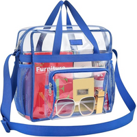 Durchsichtige Kosmetiktasche mit Reißverschluss und Fächern-Blau-Luzern Mode