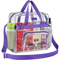 Durchsichtige Kosmetiktasche mit Reißverschluss und Fächern-Lila-Luzern Mode