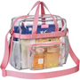 Durchsichtige Kosmetiktasche mit Reißverschluss und Fächern-Rosa-Luzern Mode