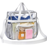 Durchsichtige Kosmetiktasche mit Reißverschluss und Fächern-Weiß-Luzern Mode