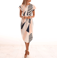 Sommer Midikleid Damen | Asymmetrisch | Taillengürtel | Blumen | Luftig-Luzern Mode