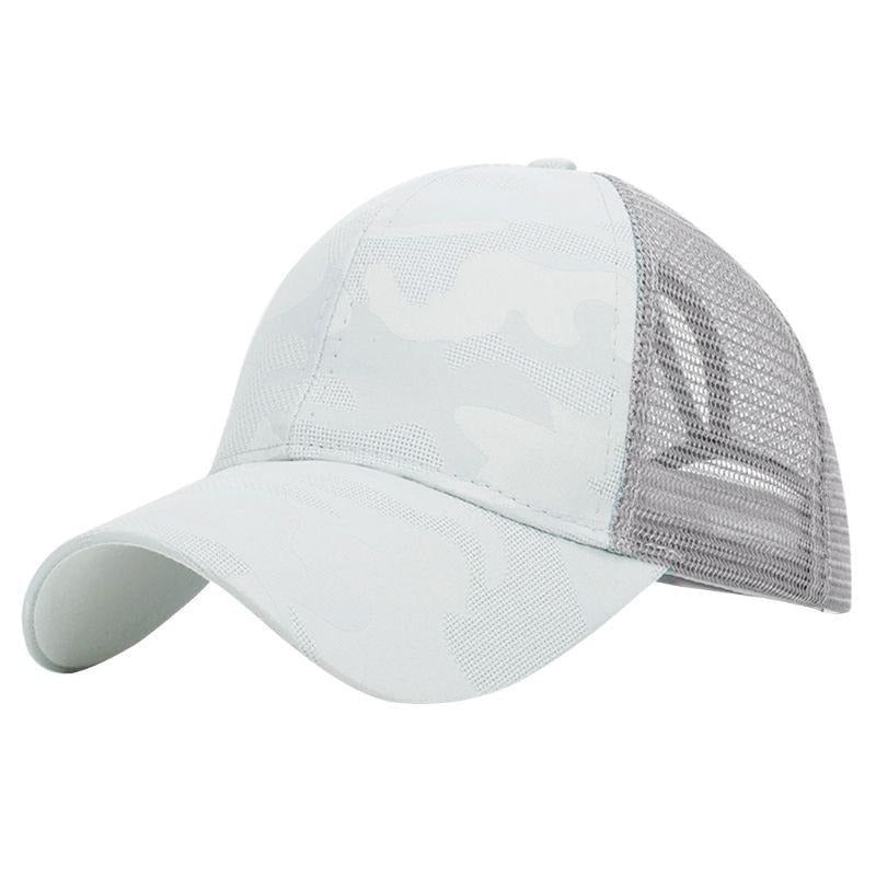 Damen Cap mit Zopföffnung | Sommer Baseballcap | Verstellbar | Atmungsaktiv-Grau-Luzern Mode