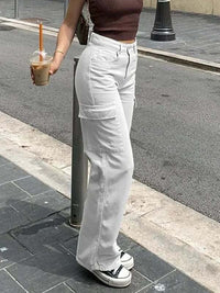 Damen Cargo-Hose mit Langarm-Crop-Top und Handtasche-Luzern Mode