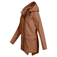 Damen Regenjacke | Leichtgewicht | Kapuze | Reißverschluss | Unifarben-Luzern Mode