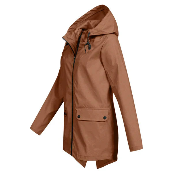 Damen Regenjacke | Leichtgewicht | Kapuze | Reißverschluss | Unifarben-Luzern Mode