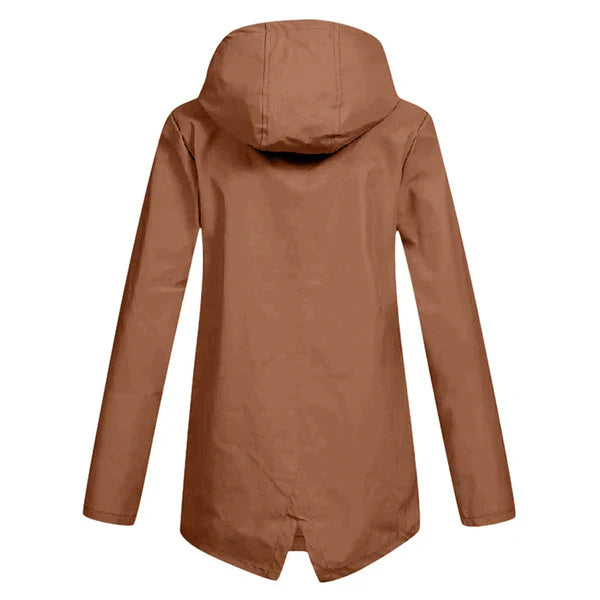 Damen Regenjacke | Leichtgewicht | Kapuze | Reißverschluss | Unifarben-Luzern Mode