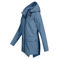 Damen Regenjacke | Leichtgewicht | Kapuze | Reißverschluss | Unifarben-Luzern Mode
