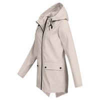 Damen Regenjacke | Leichtgewicht | Kapuze | Reißverschluss | Unifarben-Luzern Mode