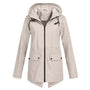 Damen Regenjacke | Leichtgewicht | Kapuze | Reißverschluss | Unifarben-Beige-S-Luzern Mode