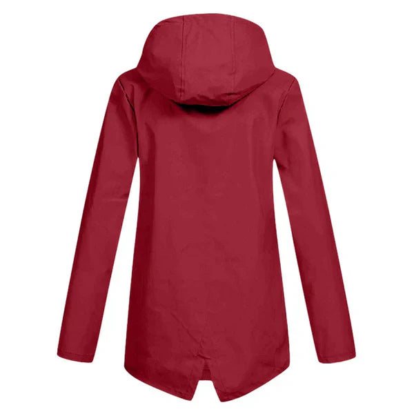 Damen Regenjacke | Leichtgewicht | Kapuze | Reißverschluss | Unifarben-Luzern Mode
