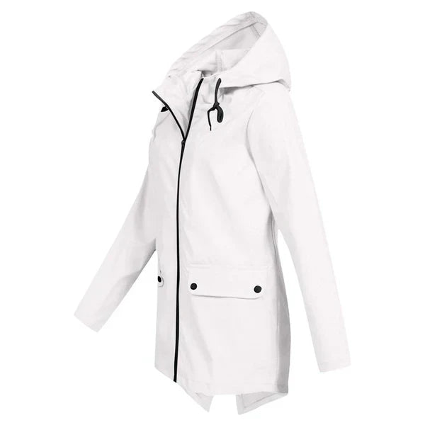 Damen Regenjacke | Leichtgewicht | Kapuze | Reißverschluss | Unifarben-Luzern Mode