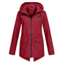 Damen Regenjacke | Leichtgewicht | Kapuze | Reißverschluss | Unifarben-Bordeauxrot-S-Luzern Mode