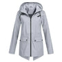 Damen Regenjacke | Leichtgewicht | Kapuze | Reißverschluss | Unifarben-Grau-S-Luzern Mode