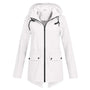 Damen Regenjacke | Leichtgewicht | Kapuze | Reißverschluss | Unifarben-Weiß-S-Luzern Mode
