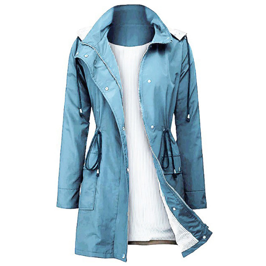 Damen Windjacke mit Kapuze - Leichte Outdoorjacke-Himmelblau-S-Luzern Mode