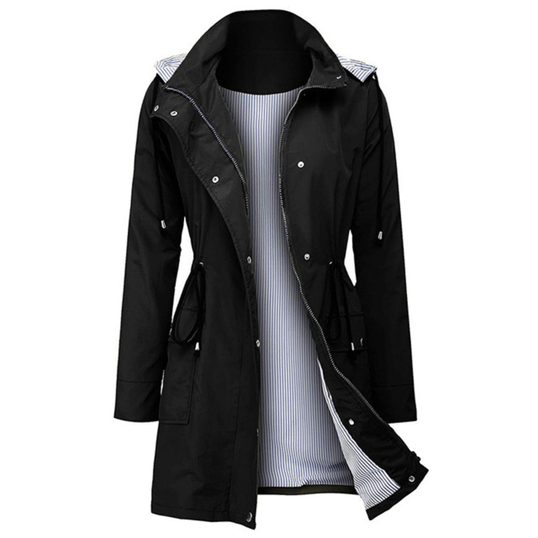 Damen Windjacke mit Kapuze - Leichte Outdoorjacke-Schwarz-S-Luzern Mode