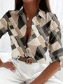 Atmungsaktiver Stoff | abstrakter Allover-Print | lockere Passform | Knopfleiste-Apricot-XS-Luzern Mode