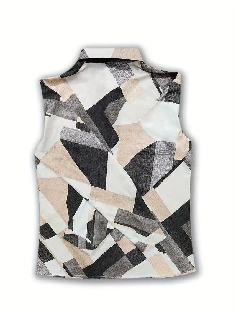 Atmungsaktiver Stoff | abstrakter Allover-Print | lockere Passform | Knopfleiste-Luzern Mode
