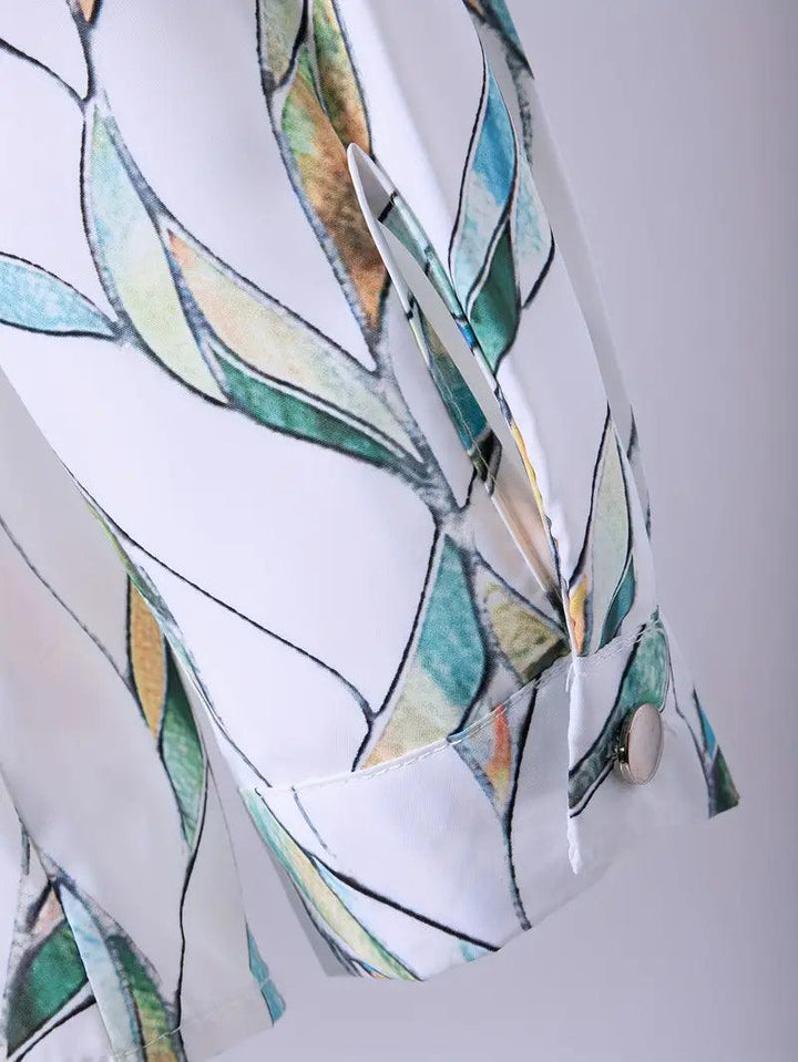 Atmungsaktiver Stoff | abstrakter Allover-Print | lockere Passform | Knopfleiste-Luzern Mode