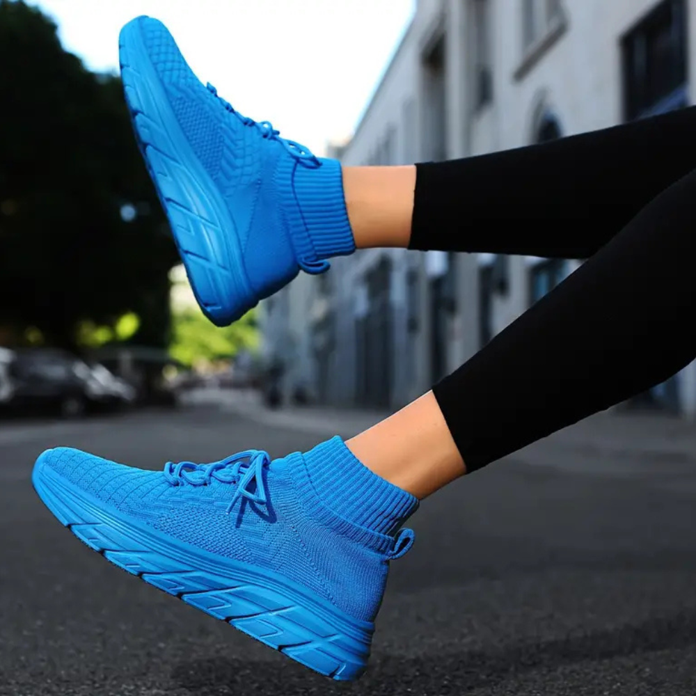 Herren Sneaker für Sport und Freizeit mit Strickdesign-Blau-35-Luzern Mode