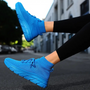 Herren Sneaker für Sport und Freizeit mit Strickdesign-Blau-35-Luzern Mode