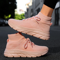 Herren Sneaker für Sport und Freizeit mit Strickdesign-Pfirsich-35-Luzern Mode