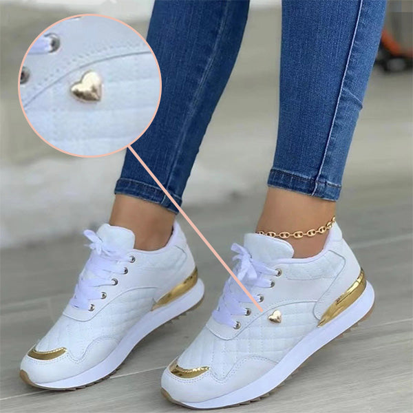Damen Sneakers | Veganes Leder | Niedrig | Schnürung | Leichtgewicht-Luzern Mode
