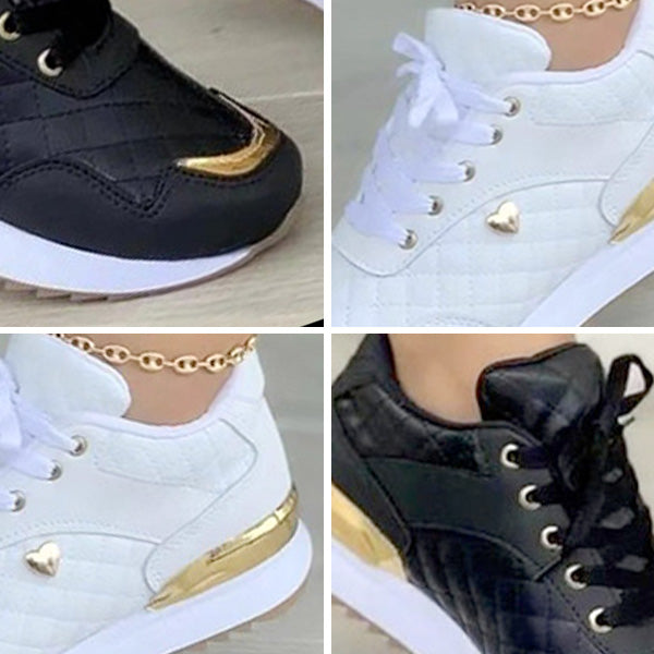 Damen Sneakers | Veganes Leder | Niedrig | Schnürung | Leichtgewicht-Luzern Mode