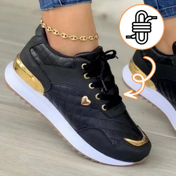 Damen Sneakers | Veganes Leder | Niedrig | Schnürung | Leichtgewicht-Luzern Mode