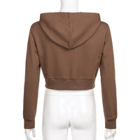Trendy Damen Cropped Hoodie | Reißverschluss | Sportlich | Figurbetont | Kapuze-Luzern Mode