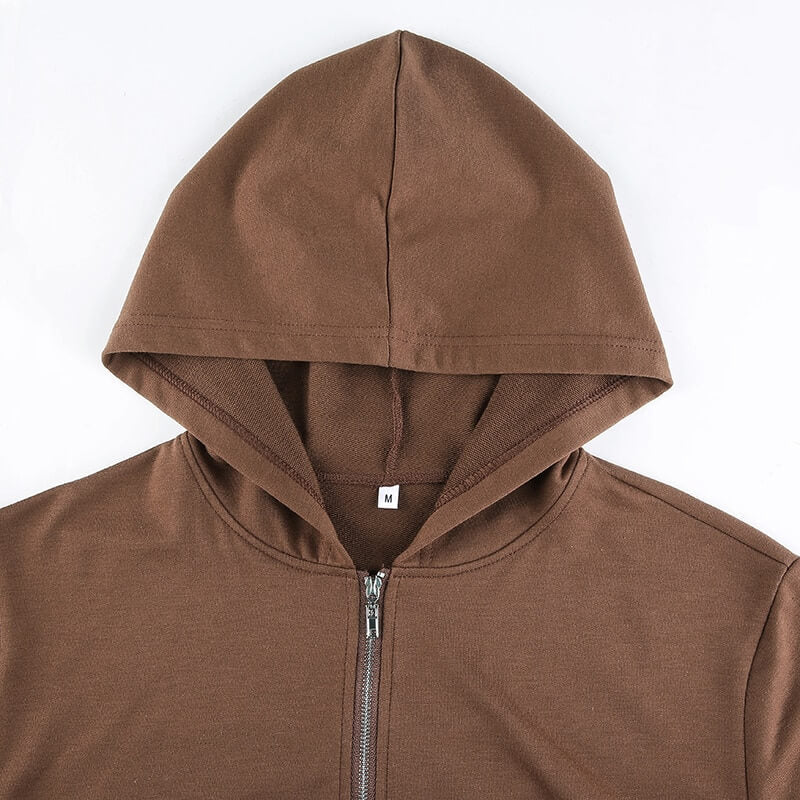 Trendy Damen Cropped Hoodie | Reißverschluss | Sportlich | Figurbetont | Kapuze-Luzern Mode