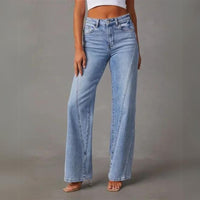 Damen High Waist Jeans mit weitem Bein und Stretch-Luzern Mode