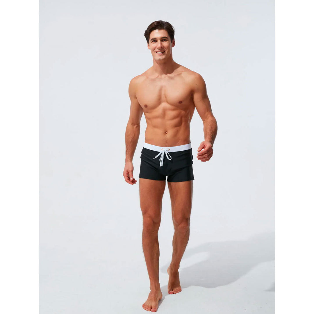 Herren Badehose | Kurz | Slim Fit | Mit Reißverschlusstasche | Mit Kordelzug | Schnelltrocknend-Luzern Mode