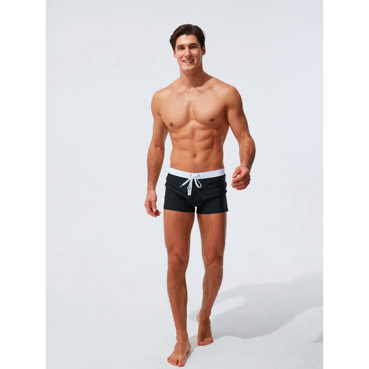 Herren Badehose | Kurz | Slim Fit | Mit Reißverschlusstasche | Mit Kordelzug | Schnelltrocknend-Luzern Mode