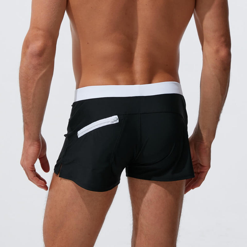Herren Badehose | Kurz | Slim Fit | Mit Reißverschlusstasche | Mit Kordelzug | Schnelltrocknend-Luzern Mode