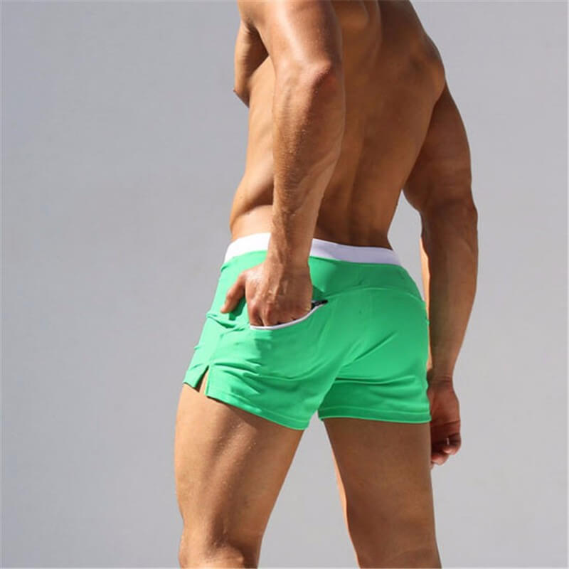 Herren Badehose | Kurz | Slim Fit | Mit Reißverschlusstasche | Mit Kordelzug | Schnelltrocknend-Luzern Mode