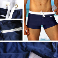 Herren Badehose | Kurz | Slim Fit | Mit Reißverschlusstasche | Mit Kordelzug | Schnelltrocknend-Luzern Mode