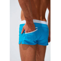 Herren Badehose | Kurz | Slim Fit | Mit Reißverschlusstasche | Mit Kordelzug | Schnelltrocknend-Luzern Mode