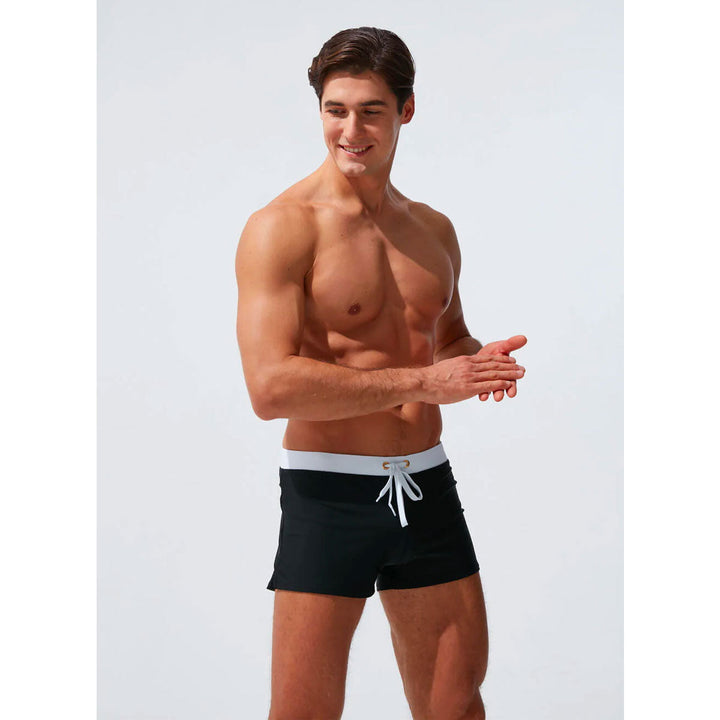 Herren Badehose | Kurz | Slim Fit | Mit Reißverschlusstasche | Mit Kordelzug | Schnelltrocknend-Luzern Mode