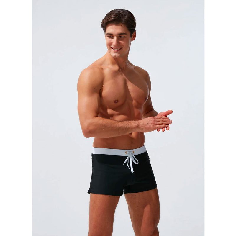 Herren Badehose | Kurz | Slim Fit | Mit Reißverschlusstasche | Mit Kordelzug | Schnelltrocknend-Luzern Mode