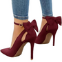 Damen High Heels mit Schleife - Elegante Stilettos kaufen-Bordeauxrot-35-Luzern Mode