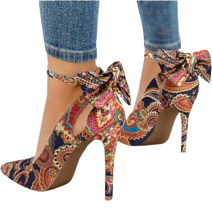 Damen High Heels mit Schleife - Elegante Stilettos kaufen-Mehrfarbig-35-Luzern Mode
