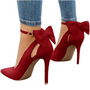 Damen High Heels mit Schleife - Elegante Stilettos kaufen-Rot-35-Luzern Mode