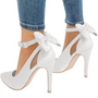 Damen High Heels mit Schleife - Elegante Stilettos kaufen-Satinweiß-35-Luzern Mode