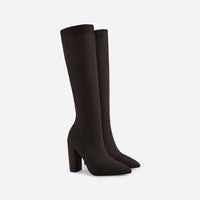 Damen Stiefel mit Absatz - Elegante Strickstiefel Online-Luzern Mode