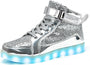 LED Leuchtschuhe für Kinder - USB Aufladbare Sneaker-Glitzer Silber-35-Luzern Mode