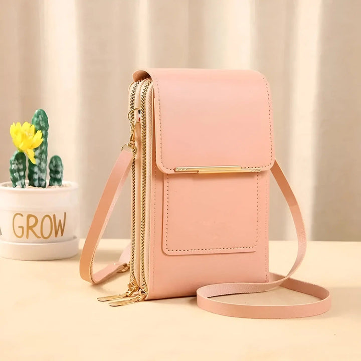Handy Umhängetasche mit Geldbörse und Kartenfächern-Rosa-Luzern Mode