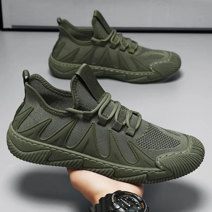 Herren Sneaker Atmungsaktiv Rutschfest Sportlich Schuhe-Grün-39-Luzern Mode
