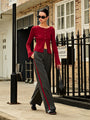 Damen Strickjacke mit Knopfleiste und Weite Hose Outfit-Grau-XS-Luzern Mode